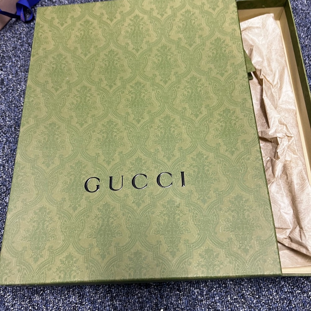 Gucci Large Green Designer Empty Gift Box w/ Tissue & Card – Authentic Packaging